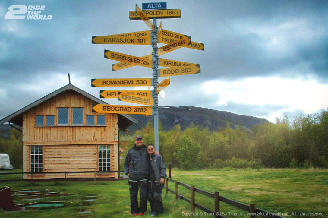 Norway Alta to Hammerfest signpost